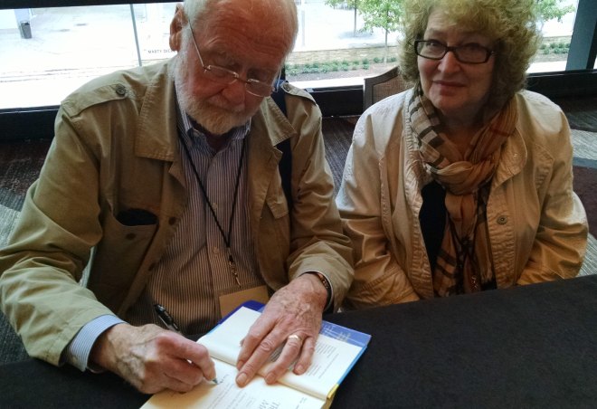 Murder She Wrote authors Donald Bain and Renee Paley-Bain sign a copy of their latest book in memory of my mother, one of their biggest fans.